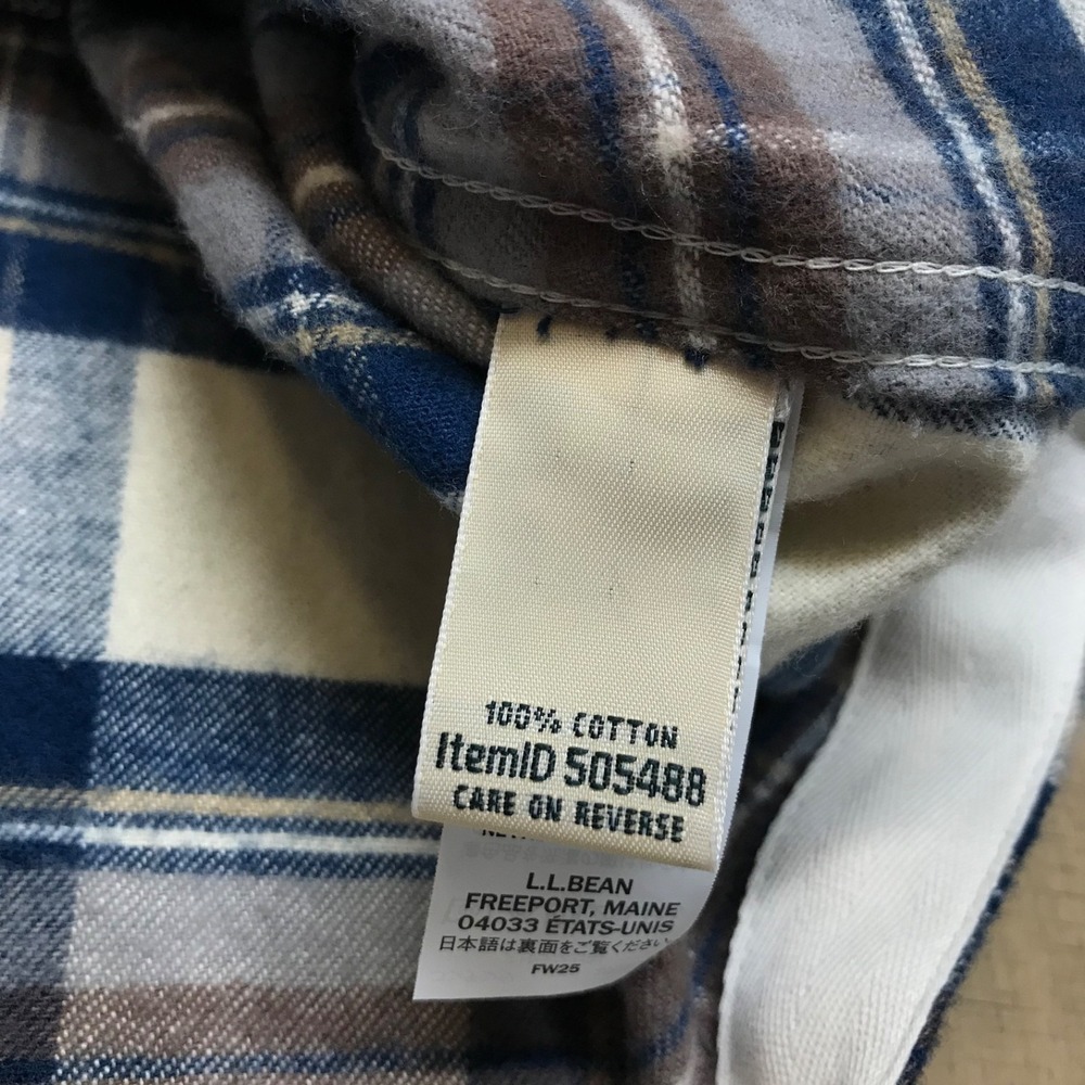 L.L. Bean Hoodie Womens Size 1X Scotch Plaid Flannel Shirt Relaxed Full Zip - Picture 8 of 12